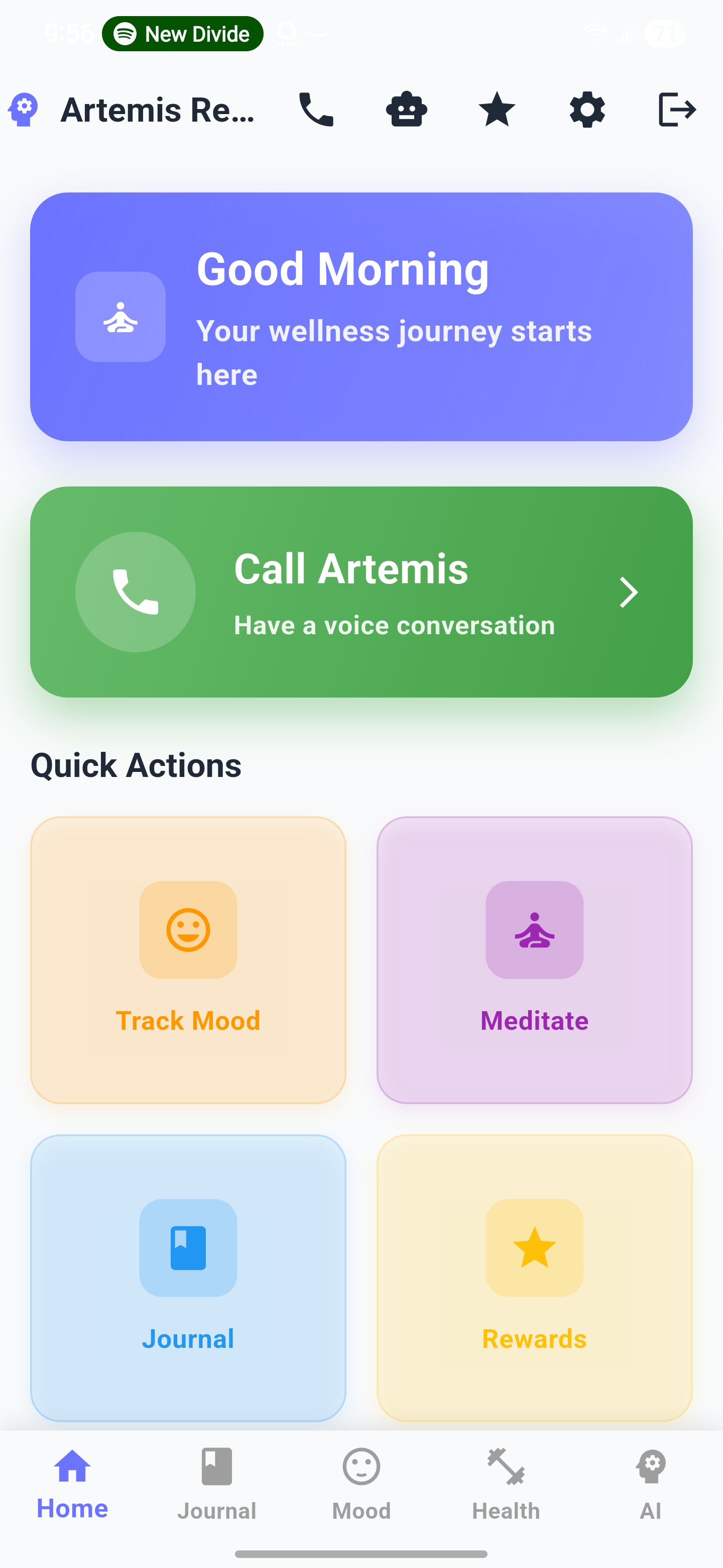 Artemis App Screenshot