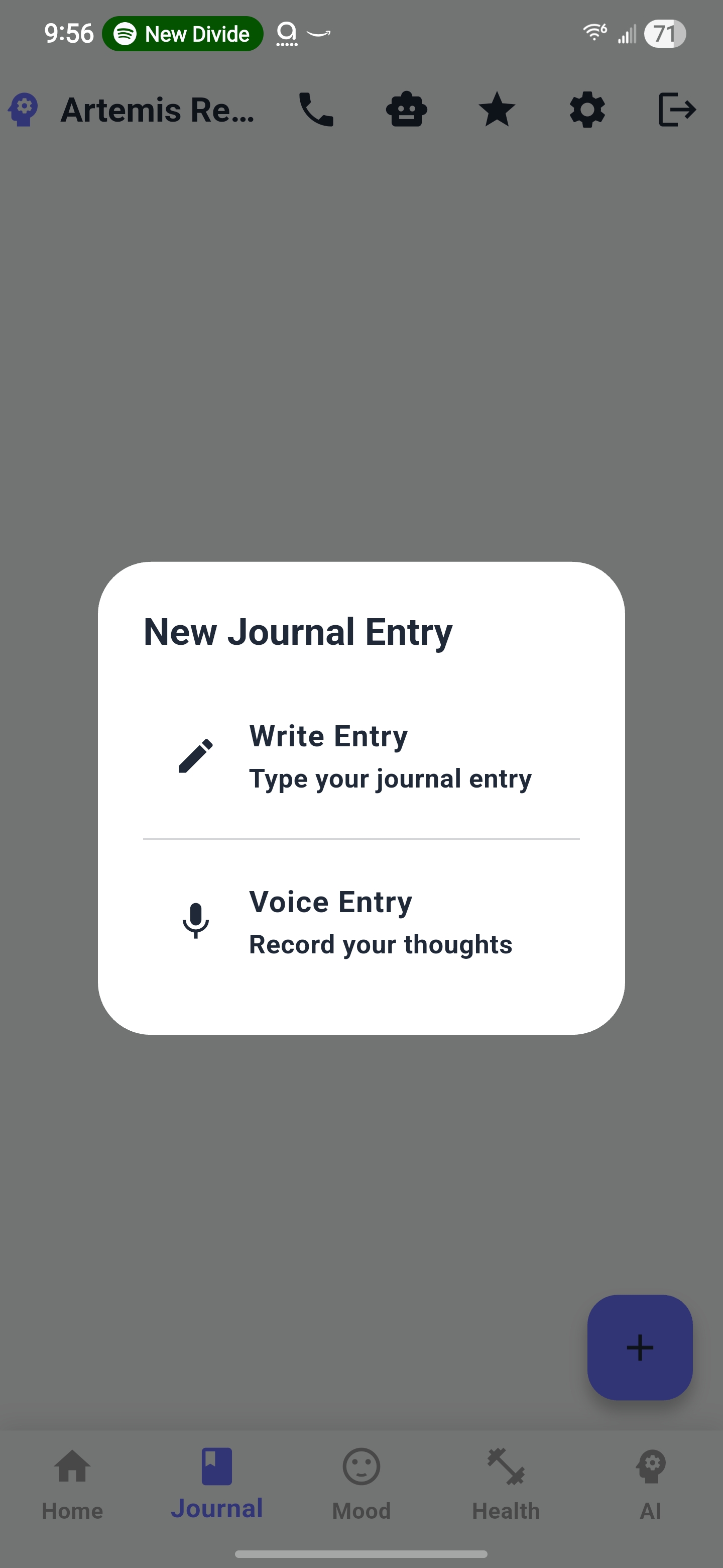 Artemis App Screenshot