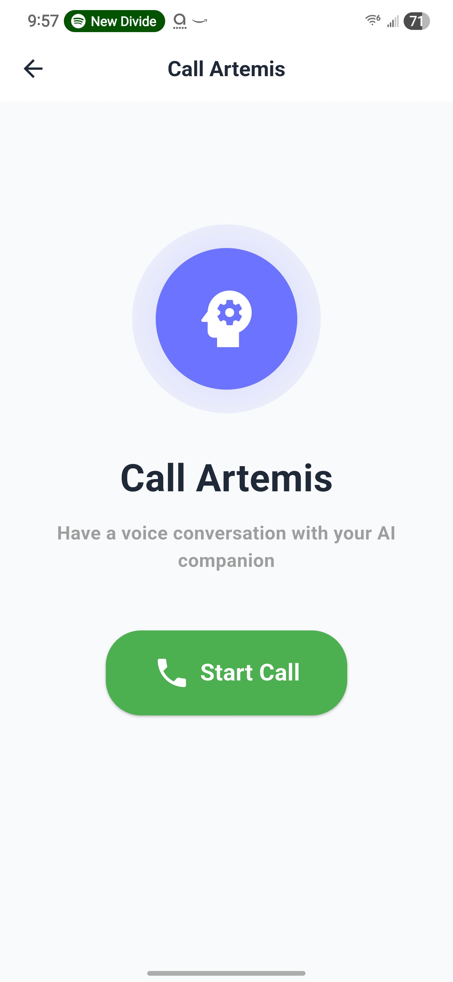 Artemis App Screenshot